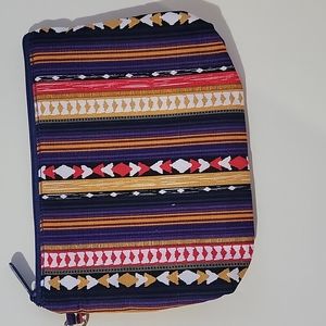 Thirty-one Mini Zipper Pouch - Purple Southwest Stripe